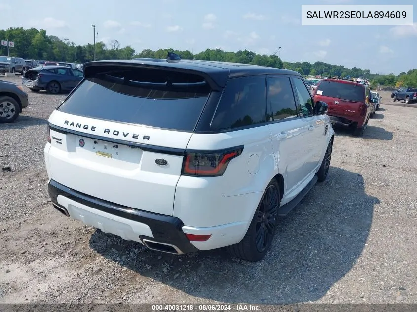 SALWR2SE0LA894609 2020 Land Rover Range Rover Sport P525 Hse