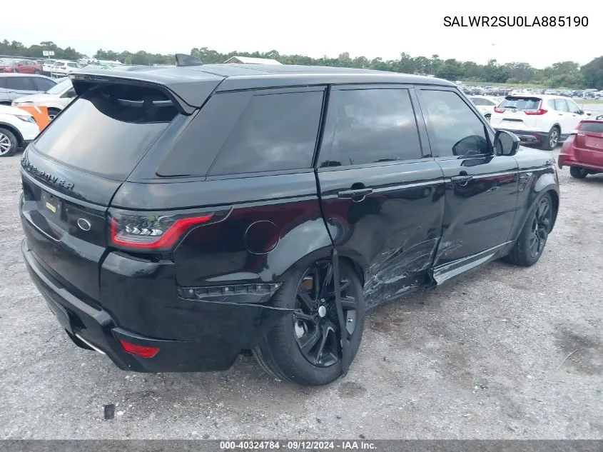 2020 Land Rover Range Rover Sport Hse VIN: SALWR2SU0LA885190 Lot: 40324784