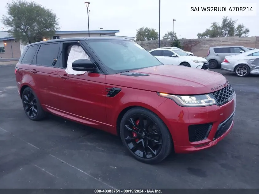 2020 Land Rover Range Rover Sport Hst Mhev VIN: SALWS2RU0LA708214 Lot: 40383751