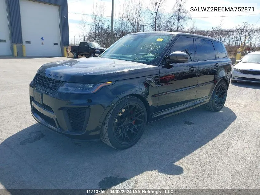 SALWZ2RE6MA752871 2021 Land Rover Range Rover Sport Svr/Svr Carbon Edition