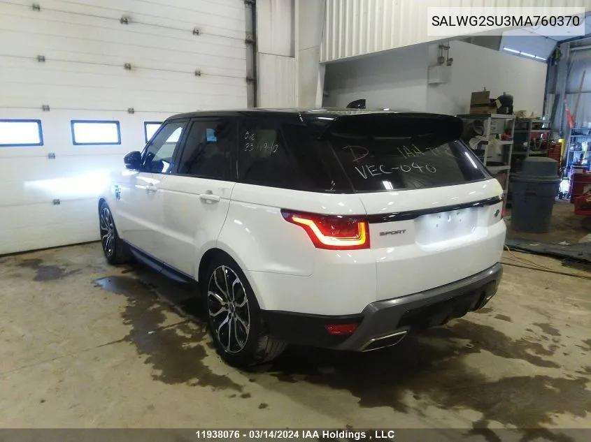 SALWG2SU3MA760370 2021 Land Rover Range Rover Sport