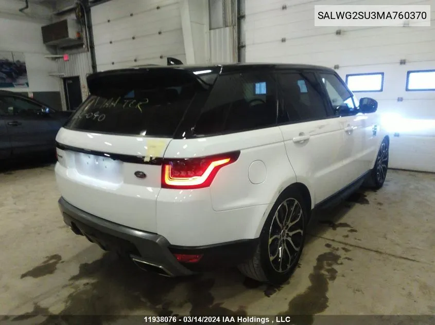 SALWG2SU3MA760370 2021 Land Rover Range Rover Sport