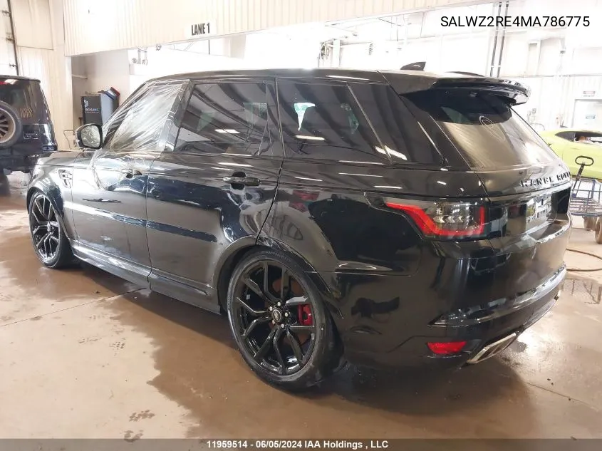 2021 Land Rover Range Rover Sport VIN: SALWZ2RE4MA786775 Lot: 11959514