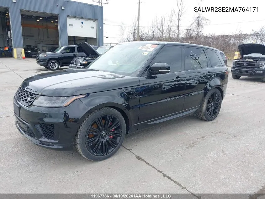 2021 Land Rover Range Rover Sport VIN: SALWR2SE2MA764171 Lot: 11967786