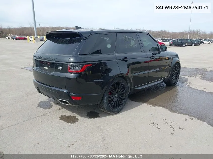 2021 Land Rover Range Rover Sport VIN: SALWR2SE2MA764171 Lot: 11967786