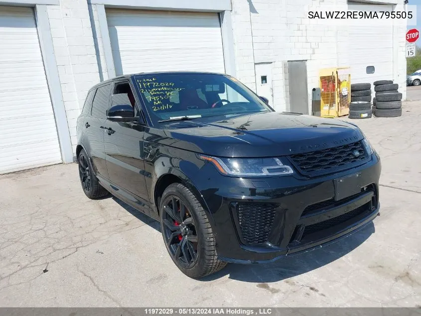 2021 Land Rover Range Rover Sport VIN: SALWZ2RE9MA795505 Lot: 11972029