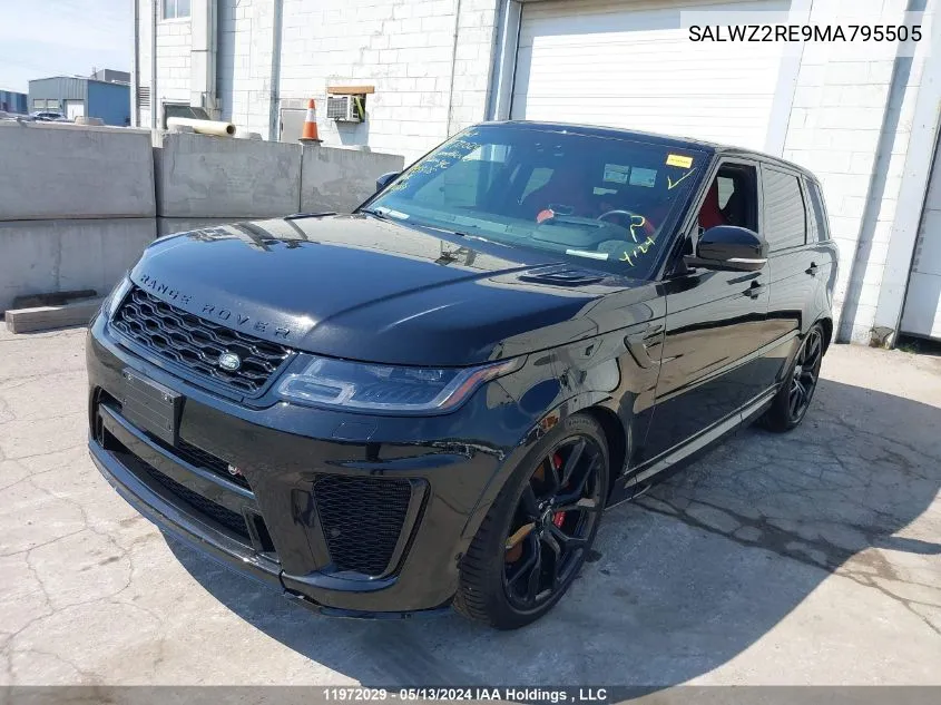 2021 Land Rover Range Rover Sport VIN: SALWZ2RE9MA795505 Lot: 11972029