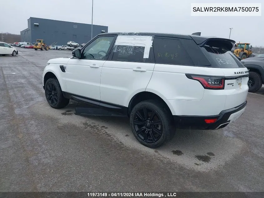 SALWR2RK8MA750075 2021 Land Rover Range Rover Sport