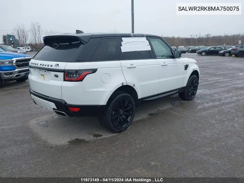 SALWR2RK8MA750075 2021 Land Rover Range Rover Sport