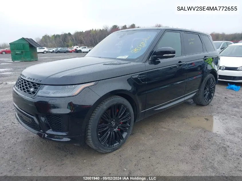 2021 Land Rover Range Rover Sport VIN: SALWV2SE4MA772655 Lot: 12001940