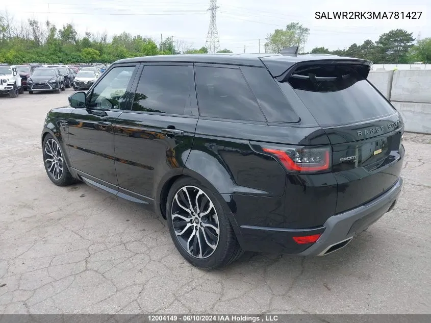 SALWR2RK3MA781427 2021 Land Rover Range Rover Sport