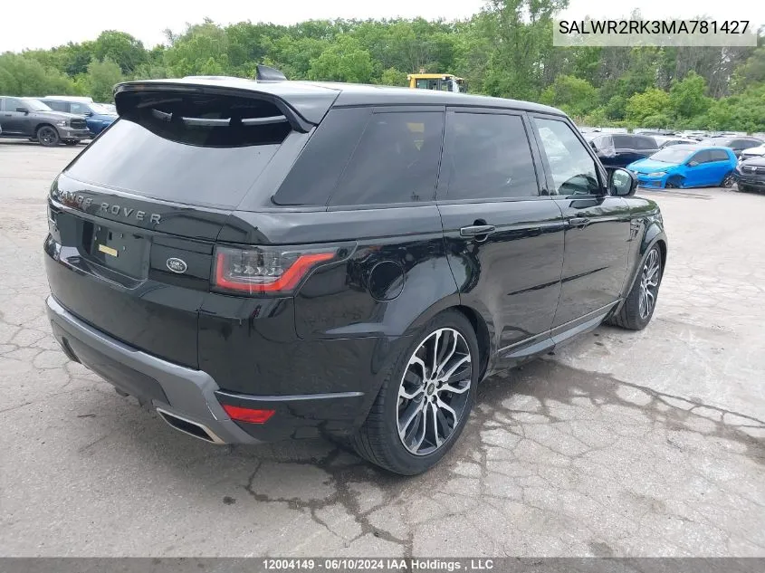 SALWR2RK3MA781427 2021 Land Rover Range Rover Sport