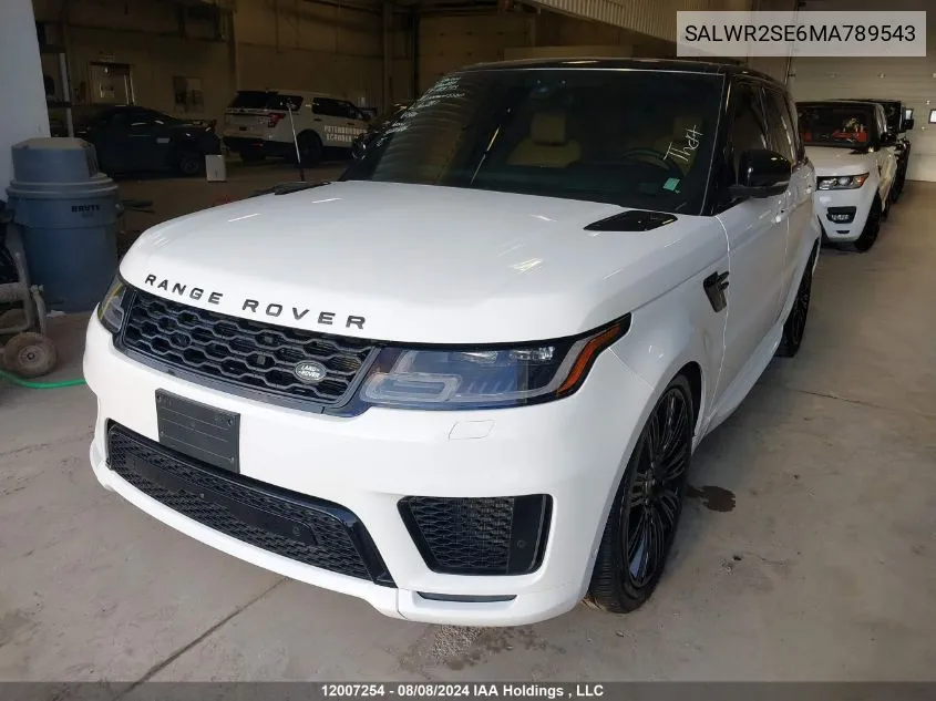 2021 Land Rover Range Rover Sport VIN: SALWR2SE6MA789543 Lot: 12007254