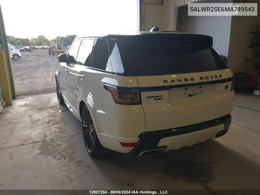 SALWR2SE6MA789543 2021 Land Rover Range Rover Sport