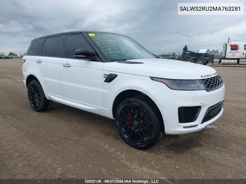 2021 Land Rover Range Rover Sport VIN: SALWS2RU2MA763281 Lot: 12022138