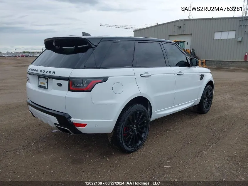 2021 Land Rover Range Rover Sport VIN: SALWS2RU2MA763281 Lot: 12022138