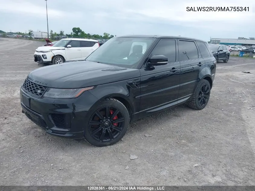 2021 Land Rover Range Rover Sport VIN: SALWS2RU9MA755341 Lot: 12028361