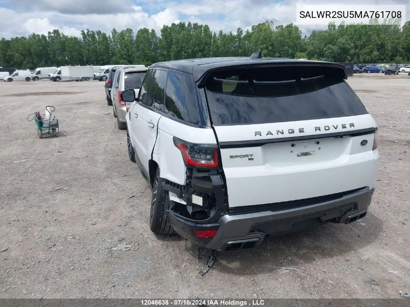 2021 Land Rover Range Rover Sport Hse Silver Edition Mhev VIN: SALWR2SU5MA761708 Lot: 12048638