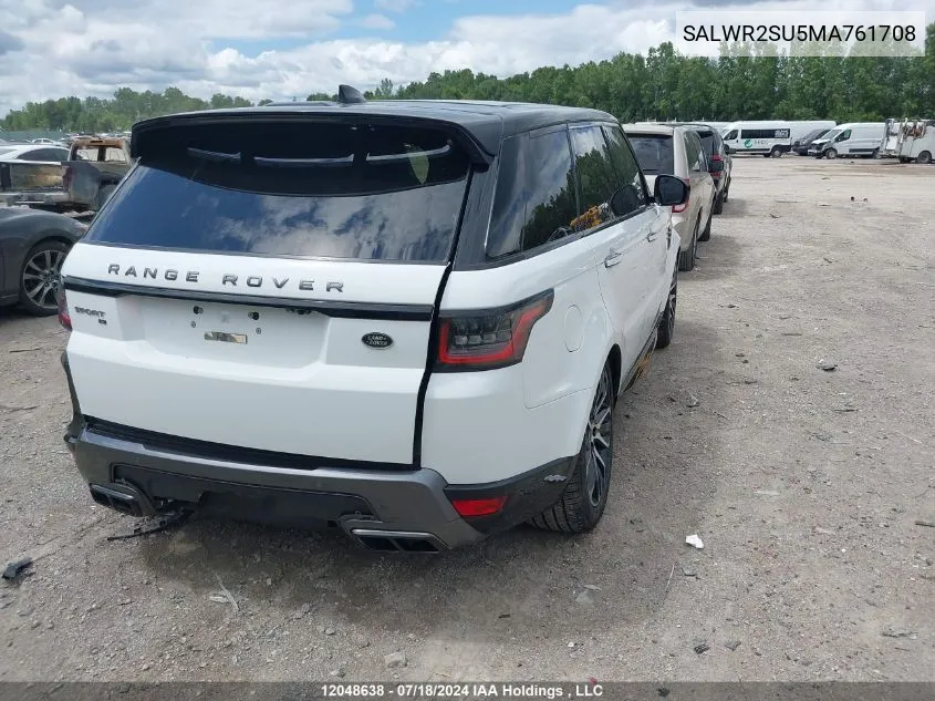 2021 Land Rover Range Rover Sport Hse Silver Edition Mhev VIN: SALWR2SU5MA761708 Lot: 12048638