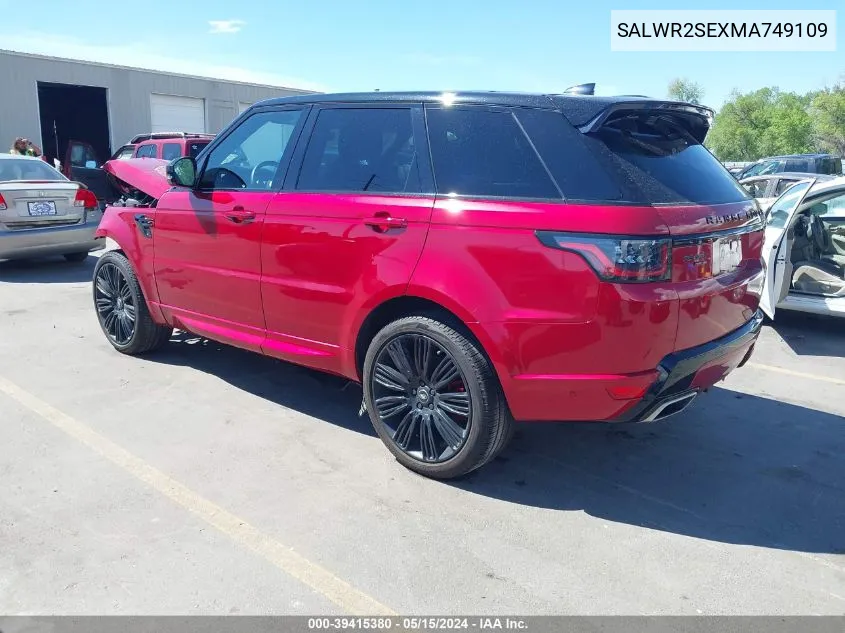 SALWR2SEXMA749109 2021 Land Rover Range Rover Sport Hse Dynamic