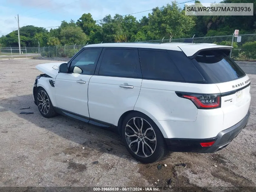 2021 Land Rover Range Rover Sport Hse Silver Edition Mhev VIN: SALWR2SU7MA783936 Lot: 39665839