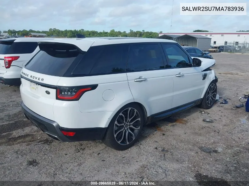 2021 Land Rover Range Rover Sport Hse Silver Edition Mhev VIN: SALWR2SU7MA783936 Lot: 39665839