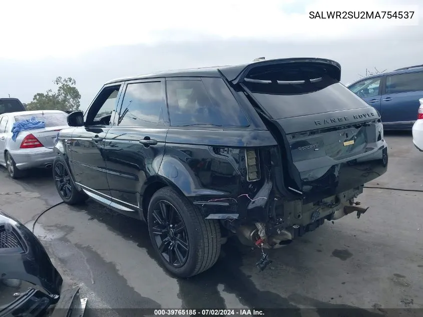 SALWR2SU2MA754537 2021 Land Rover Range Rover Sport Hse Silver Edition Mhev