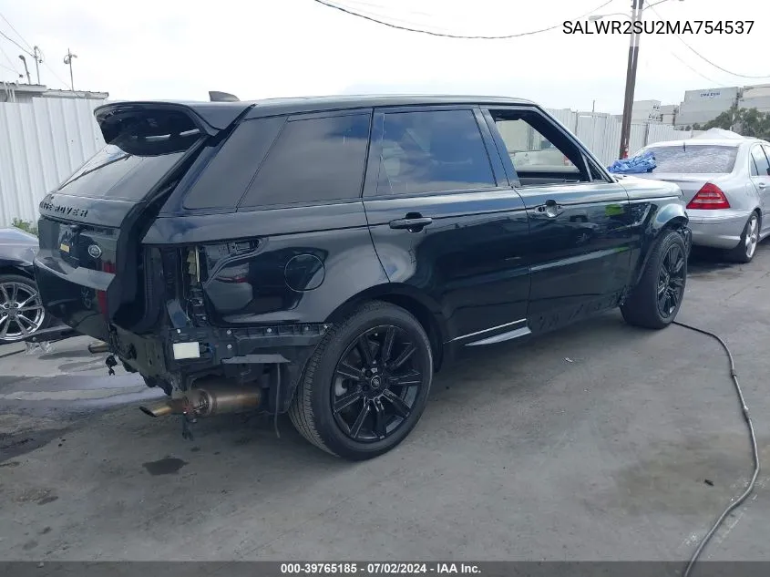 2021 Land Rover Range Rover Sport Hse Silver Edition Mhev VIN: SALWR2SU2MA754537 Lot: 39765185