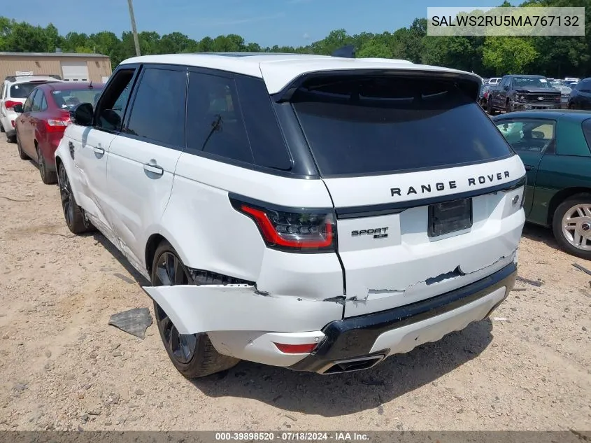 2021 Land Rover Range Rover Sport Hst Mhev VIN: SALWS2RU5MA767132 Lot: 39898520