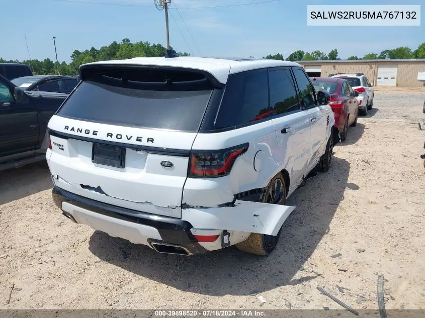 2021 Land Rover Range Rover Sport Hst Mhev VIN: SALWS2RU5MA767132 Lot: 39898520