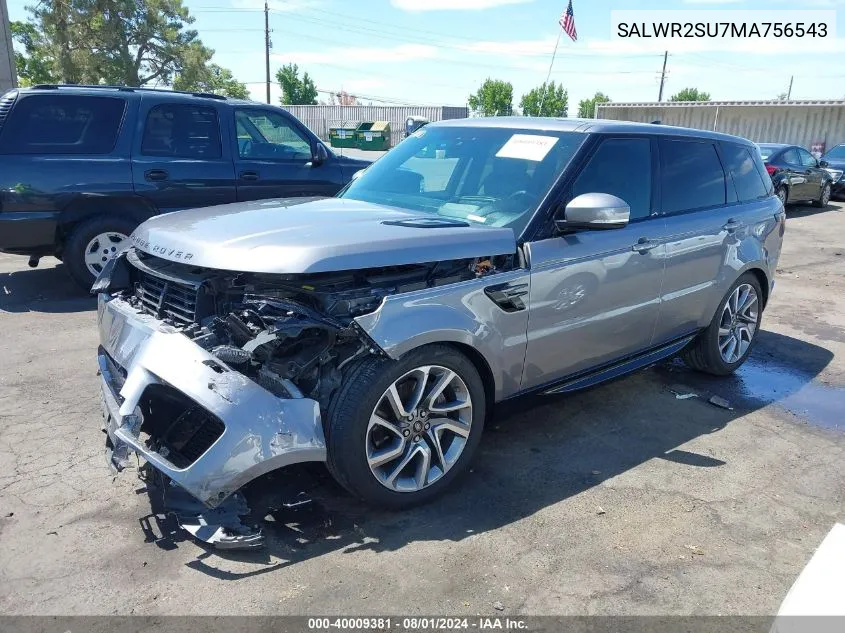 2021 Land Rover Range Rover Sport Hse Silver Edition Mhev VIN: SALWR2SU7MA756543 Lot: 40009381