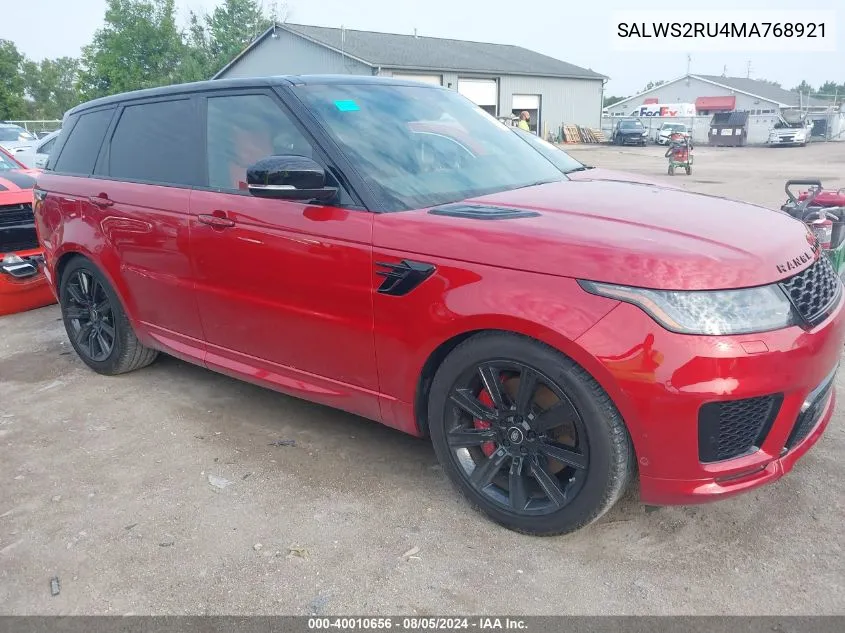 2021 Land Rover Range Rover Sport Hst Mhev VIN: SALWS2RU4MA768921 Lot: 40010656