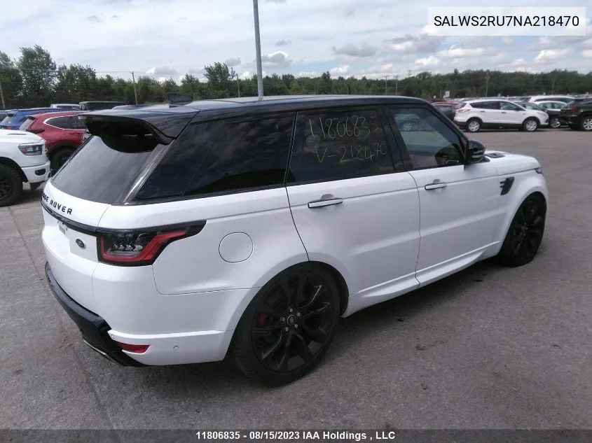 SALWS2RU7NA218470 2022 Land Rover Range Rover Sport Hst