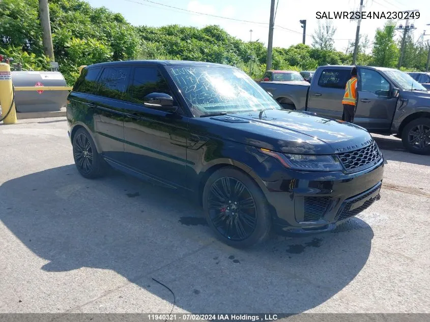 SALWR2SE4NA230249 2022 Land Rover Range Rover Sport