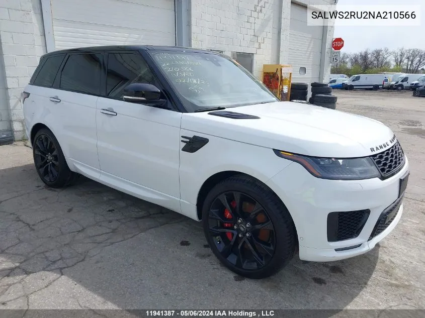 2022 Land Rover Range Rover Sport VIN: SALWS2RU2NA210566 Lot: 11941387