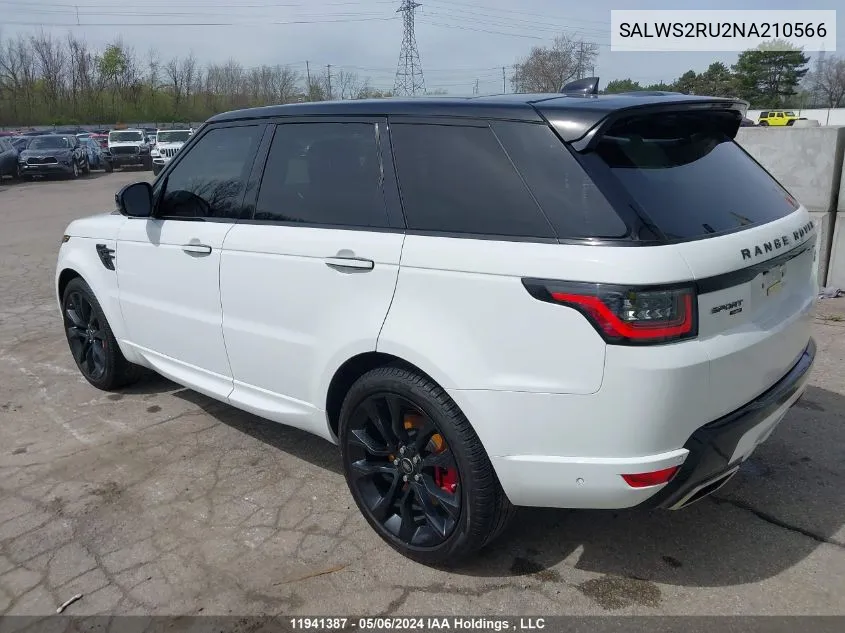 SALWS2RU2NA210566 2022 Land Rover Range Rover Sport