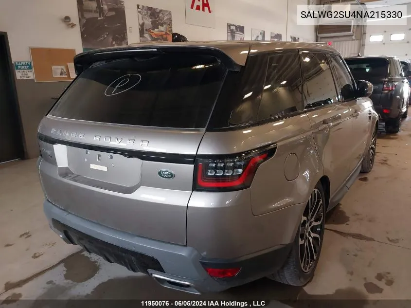 SALWG2SU4NA215330 2022 Land Rover Range Rover Sport