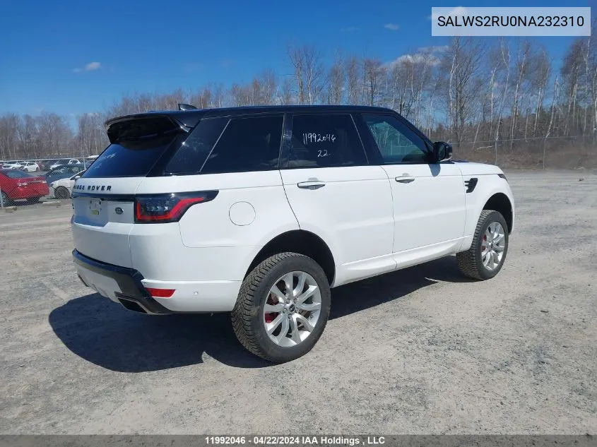 SALWS2RU0NA232310 2022 Land Rover Range Rover Sport