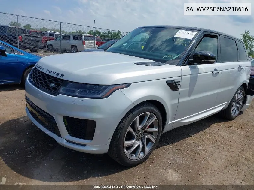 2022 Land Rover Range Rover Sport Autobiography VIN: SALWV2SE6NA218616 Lot: 39454149