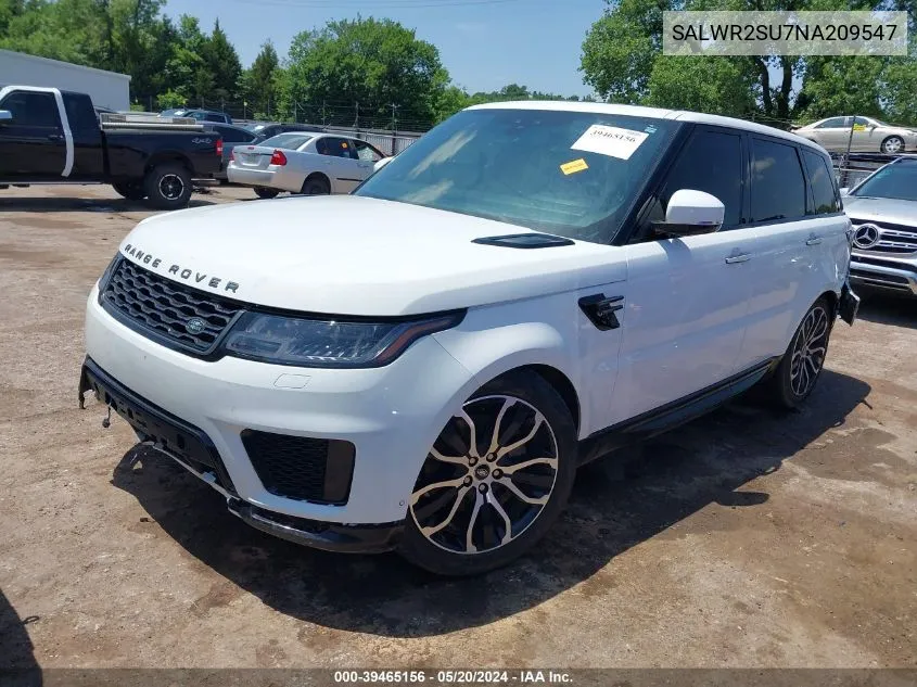 2022 Land Rover Range Rover Sport Hse Silver Edition Mhev VIN: SALWR2SU7NA209547 Lot: 39465156