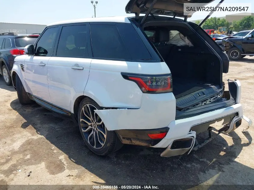 SALWR2SU7NA209547 2022 Land Rover Range Rover Sport Hse Silver Edition Mhev