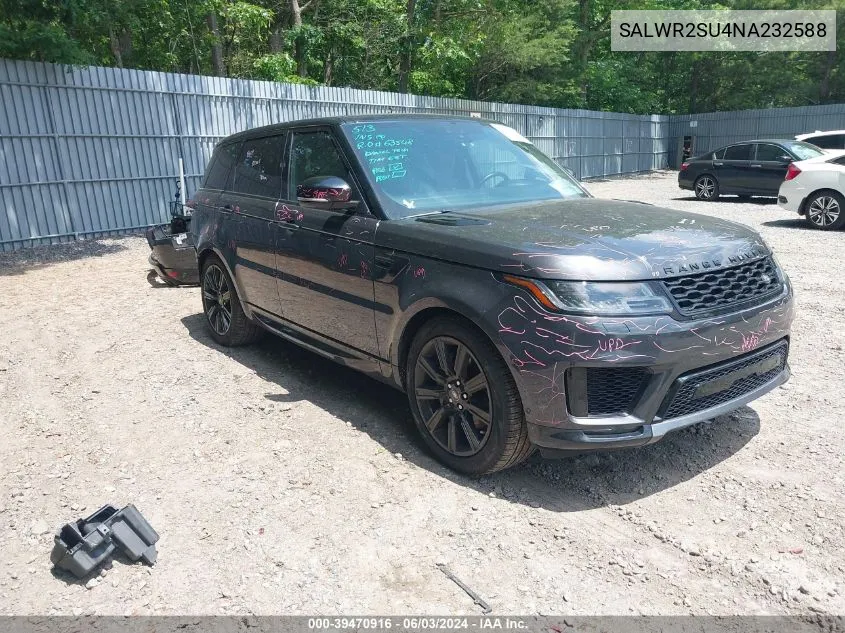 2022 Land Rover Range Rover Sport Hse Silver Edition Mhev VIN: SALWR2SU4NA232588 Lot: 39470916