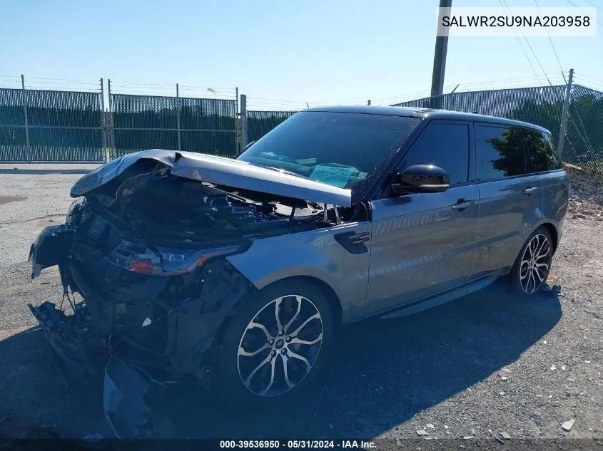 2022 Land Rover Range Rover Sport Hse Silver Edition Mhev VIN: SALWR2SU9NA203958 Lot: 39536950