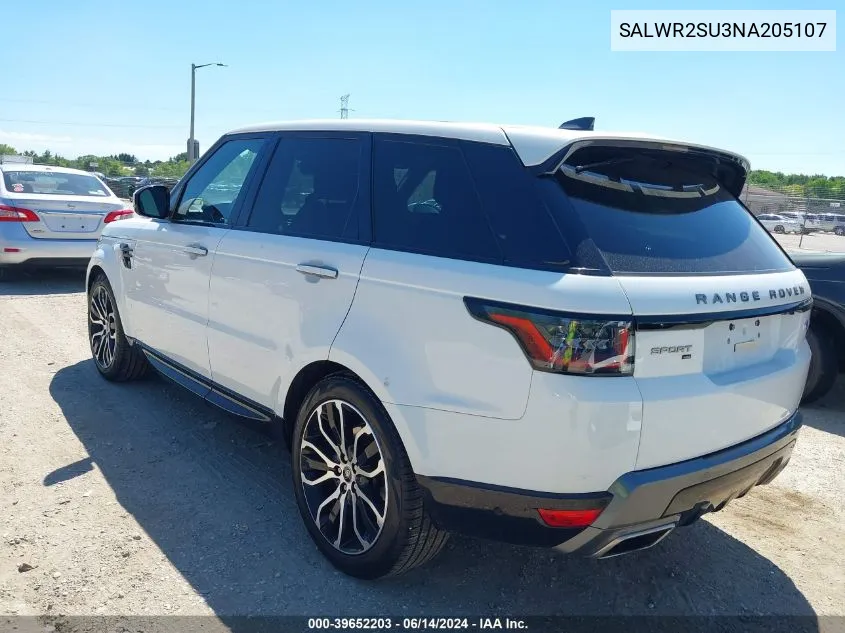 2022 Land Rover Range Rover Sport Hse Silver Edition Mhev VIN: SALWR2SU3NA205107 Lot: 39652203