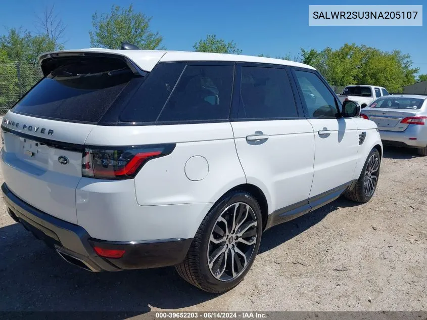 2022 Land Rover Range Rover Sport Hse Silver Edition Mhev VIN: SALWR2SU3NA205107 Lot: 39652203