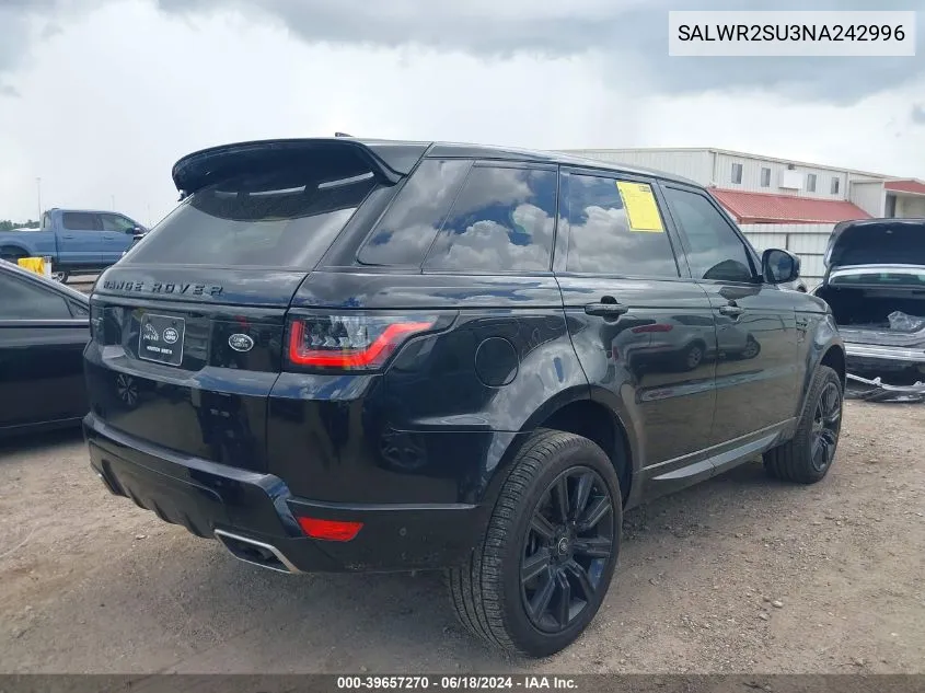 SALWR2SU3NA242996 2022 Land Rover Range Rover Sport Hse Silver Edition Mhev