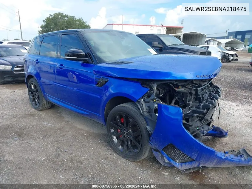 2022 Land Rover Range Rover Sport Hse Dynamic VIN: SALWR2SE8NA218475 Lot: 39756966