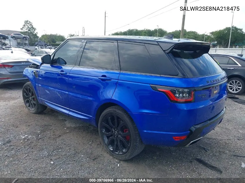 2022 Land Rover Range Rover Sport Hse Dynamic VIN: SALWR2SE8NA218475 Lot: 39756966