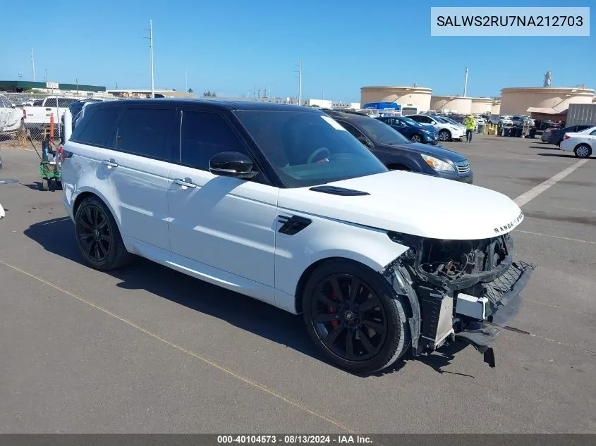 SALWS2RU7NA212703 2022 Land Rover Range Rover Sport Hst Mhev