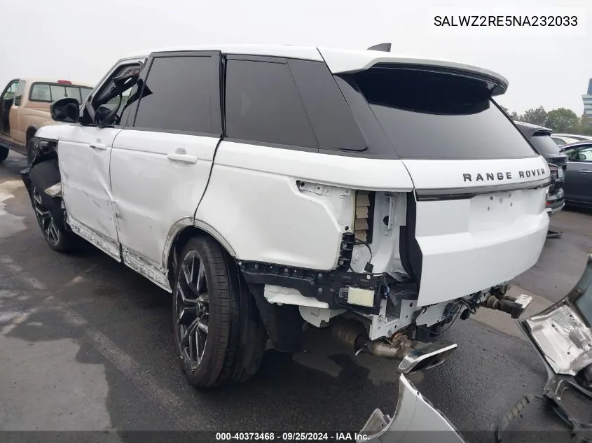 2022 Land Rover Range Rover Sport Svr/Svr Carbon Edition VIN: SALWZ2RE5NA232033 Lot: 40373468